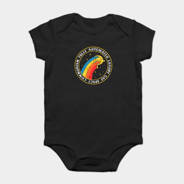 Fully Automated Luxury Gay Space Communism Baby Bodysuit by dumbshirts